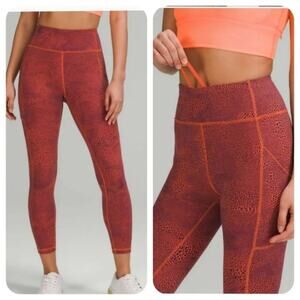 Lululemon Invigorate High-Rise Tight 25 Crackle Glaze Vintage Orange Larkspur 4